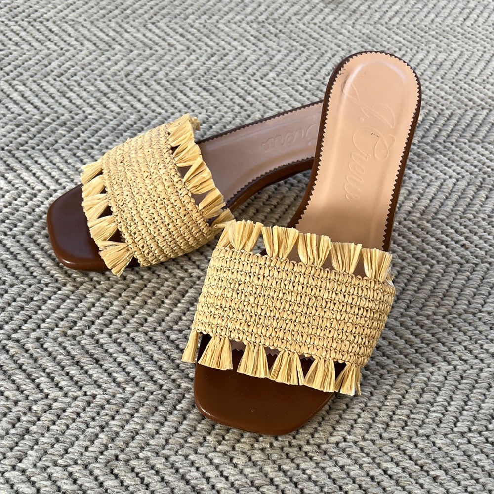 J. Crew WOVEN RAFFIA FRINGE STRAP
SANDAL